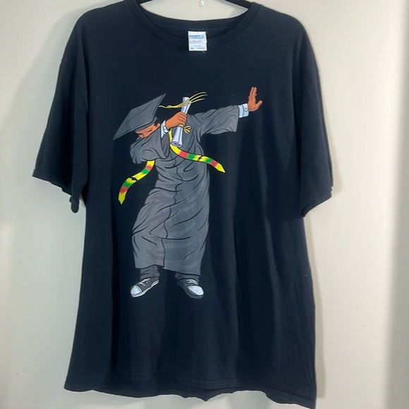 Male Graduate in Cap & Gown with Kente Cloth Stole in Dap Position - Picture 2 of 4